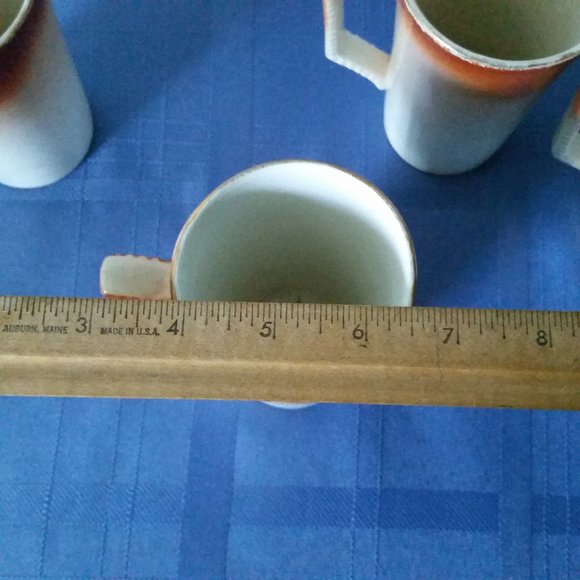 Antique Dresden China Porcelain Mugs Set of 4 Dresden China - Picture 11 of 15